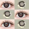 FUNSACHY 1 пара натуральных коричневых контактных линз для глаз, большие черные линзы для глаз, корейская красота, серые зрачки, модные цветные контактные линзы для глаз