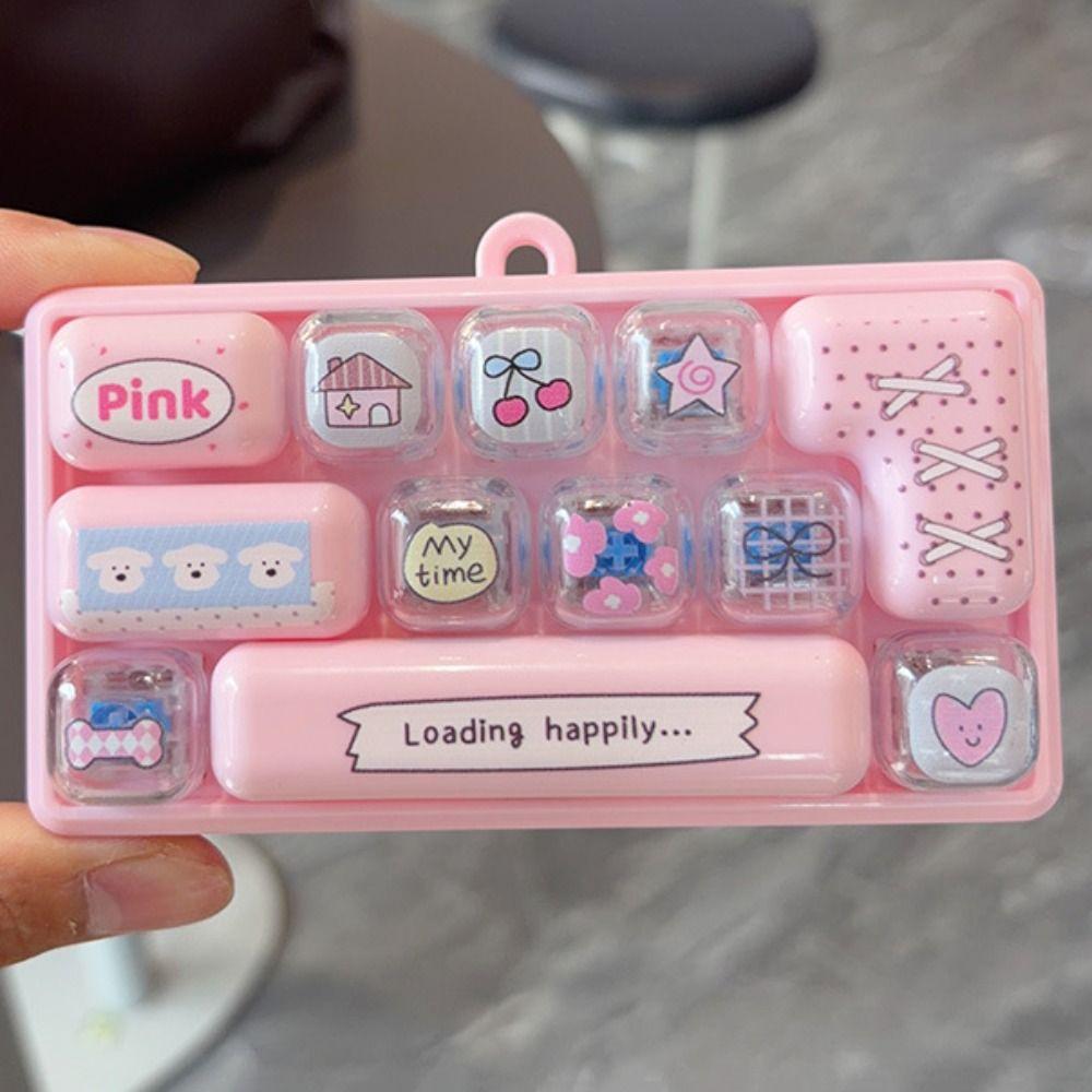 Pressable Keys 12 Keys Keyboard Keychain Clicker Sound Keyboard Clicker Keychain Bag Ornaments