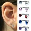 Titanium Hinged Segment Double Diamond U Shape Nose Ring Clicker Ear Cartilage Tragus Helix Lip Body Piercing Fashion Jewelry