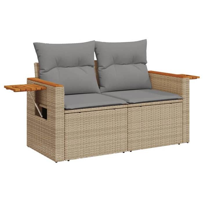 VidaXL Salon de Jardin avec Coussins 7 pcs, Canapés de Terrasse, Ensemble de Meubles de Patio, Mobilier d'Extérieur, Beige 3226836
