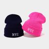 Trendy Brand NYC Simple Letter Knitted Hat Men's and Women's Fashion Trend Ear Protection Wool Hat Travel Versatile Cold Hat