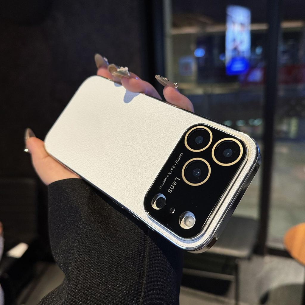 Чехол для мобильного телефона Apple 17pm с новым большим окном с узором личи, гальваническое покрытие для защитного чехла IPhone17air