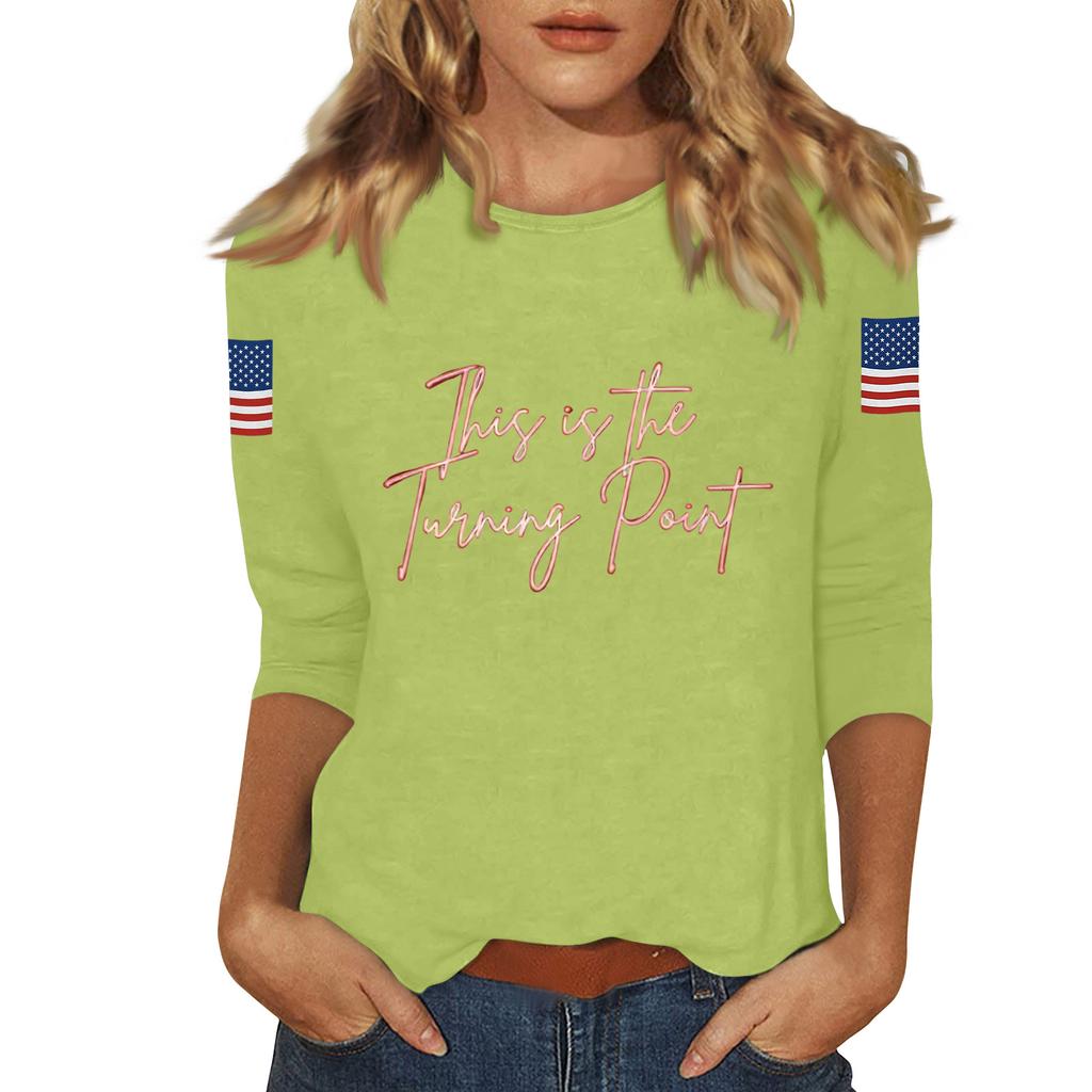 Women's Casual Fashionable Sexy Comfortable Neck Three-Quarter Sleeve Top