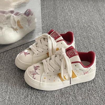 Дофаминовые кеды женские новые весенние высокоценные универсальные туфли на платформе белые туфли