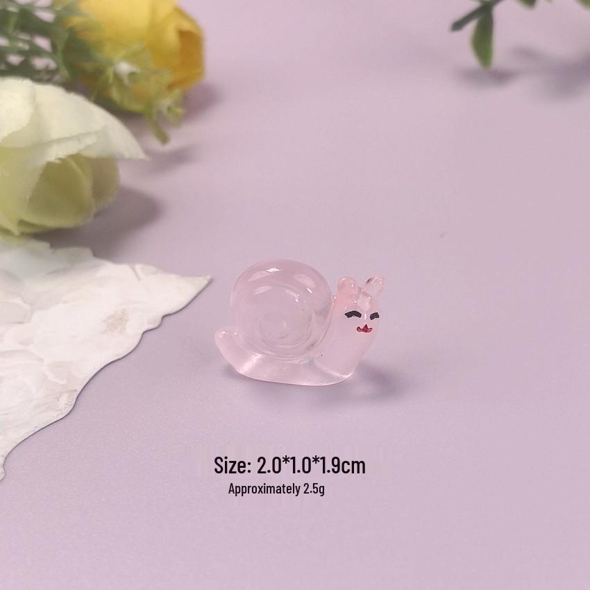 Luminous Cartoon Snail Mini Car Ornament with Moss and Resin for DIY Micro Landscapes