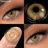 FUNSACHY 1 пара коричневых линз, цветные контактные линзы, натуральные модные контактные линзы для глаз, мягкие цветные линзы для глаз, косметические зрачки