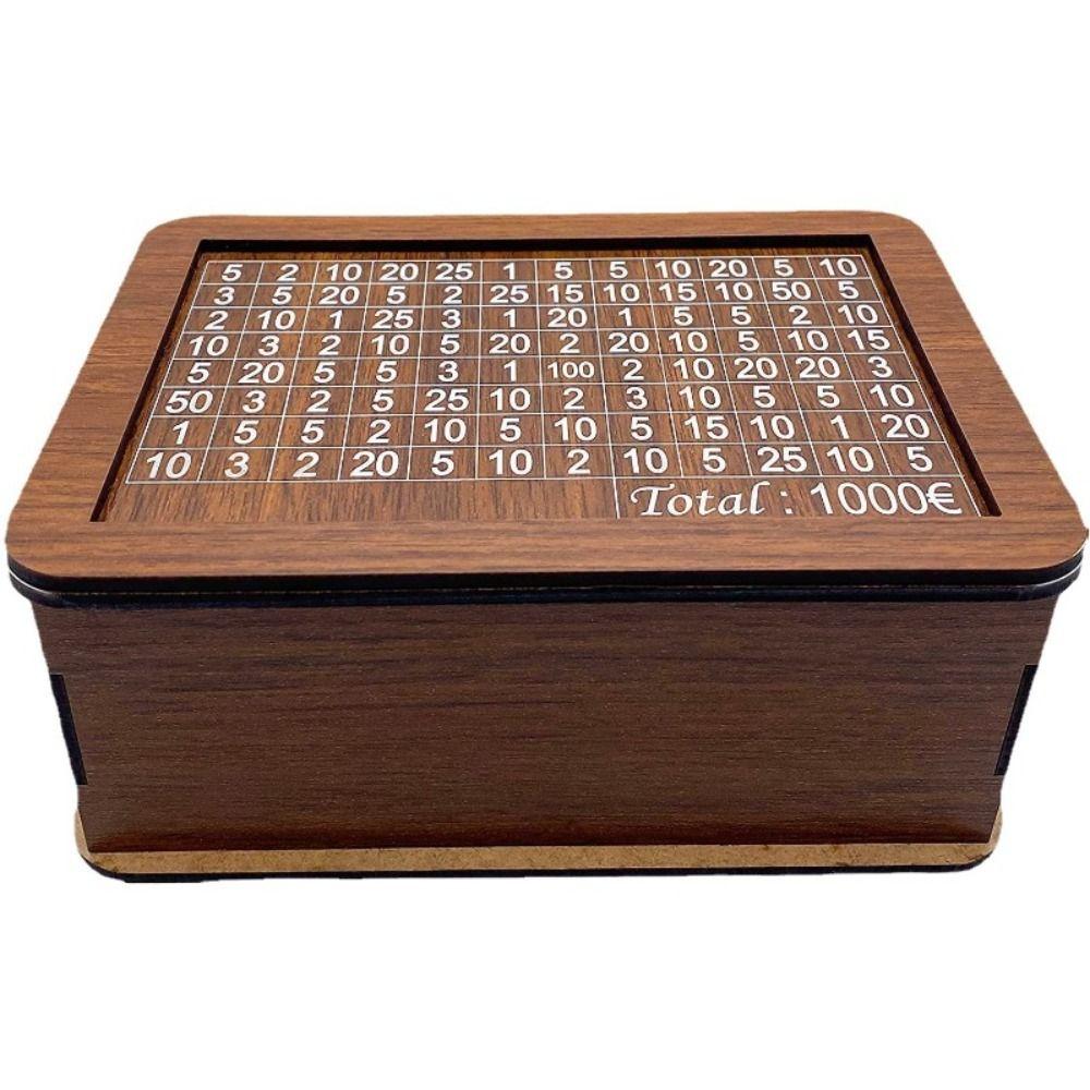 Reusable Piggy Bank Wooden Money Saving Box Crafts Coin Tray Storage Case Children