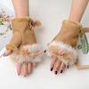 Fashion Winter Warm Computer Gloves Half-finger Thick Soft Comfortable Stretch Gloves
