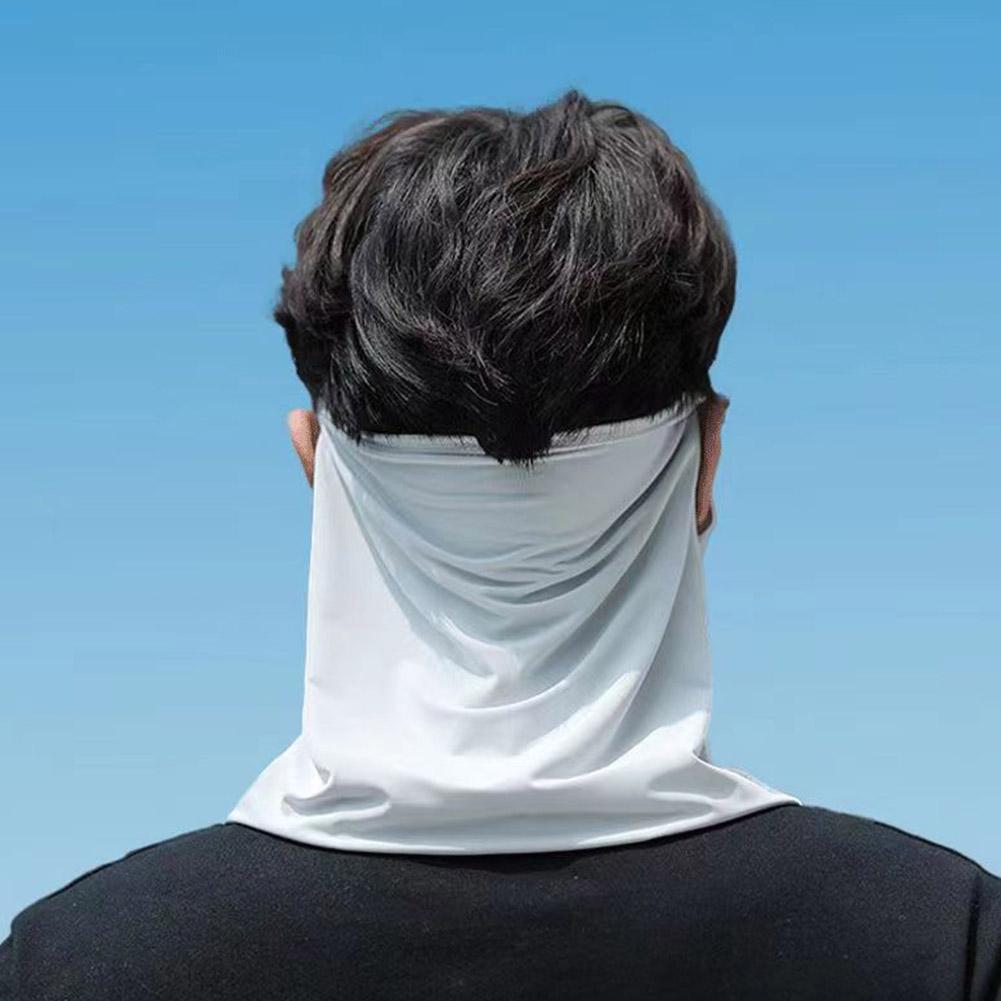 Унисекс шарф для лица дышащий ледяной шелк УФ-защитная маска мягкая регулируемая анти-ультрафиолетовая тонкая для летнего активного отдыха
