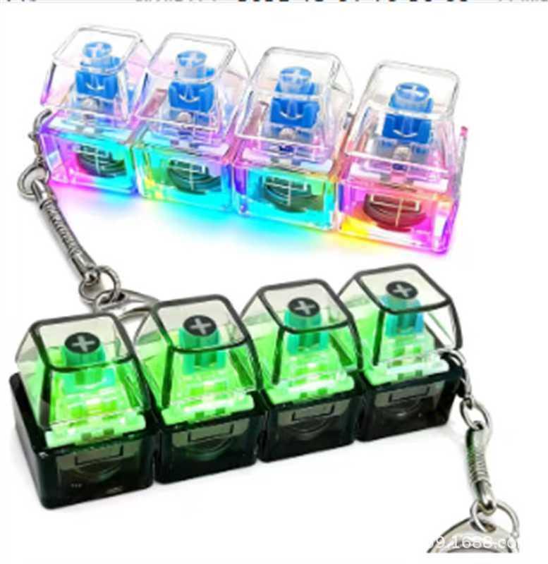 Светящийся деревянный брелок-рыбка с синей кнопкой-переключателем LED