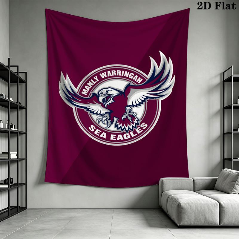 Manly Warringah Sea Eagles Pattern Home Decor Tapestry, Wall Hanging, Decorative RV Wall Cloth.NGT0928452