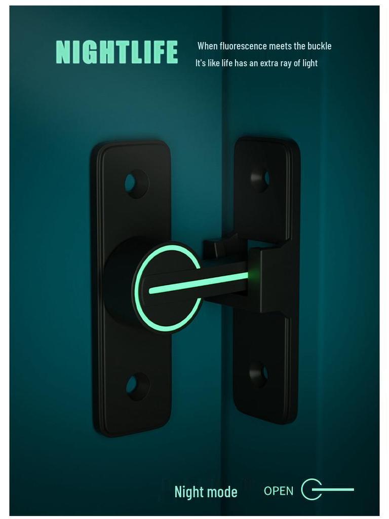 Светящийся замок-защелка для двери ванной комнаты без сверления