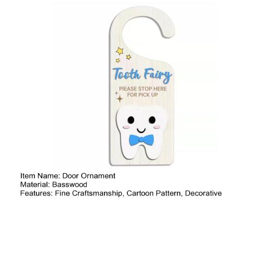 Creative Door Ornament Handle Decoration Basswood Toothbrush Reminder Encourages Dental Care Home