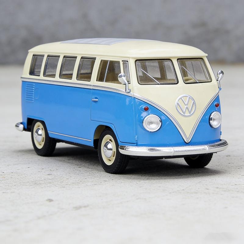 Welly 1/24 Volkswagen T1 BUS 1963 Alloy City BUS Model Diecast Metal Toy Travel Bus Vehicles Car Model High Simulation Kids Gift