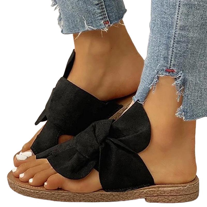 Women Sandals Summer Slippers Fashion Solid Knot Women Shoes Flops Casual Beach Ladies Slippers