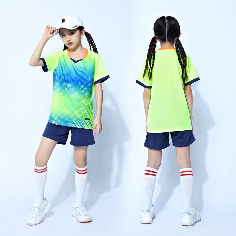 Kids Badminton Table Tennis Uniform Set Boys Girls Sports Training Competition Jersey Custom Print