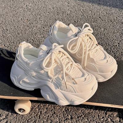 Обувь для папы, новинка весны 2024 года, популярная обувь на толстой подошве, маленькие белые туфли, повседневная спортивная обувь, универсальная