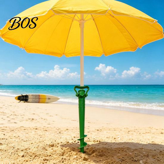 Beach Umbrella Base 2Pcs Sun with Ground Stake, Screw-in Heavy Duty Stake Holder, Windproof Spiral Stand for Outdoor Yard Garden Patio