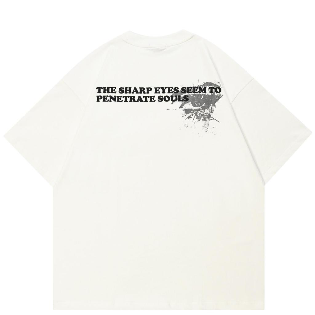 Уличная одежда Футболка с рисунком «Both Sides Eyes» Хлопковая футболка Унисекс Топы Футболки Летняя футболка с короткими рукавами