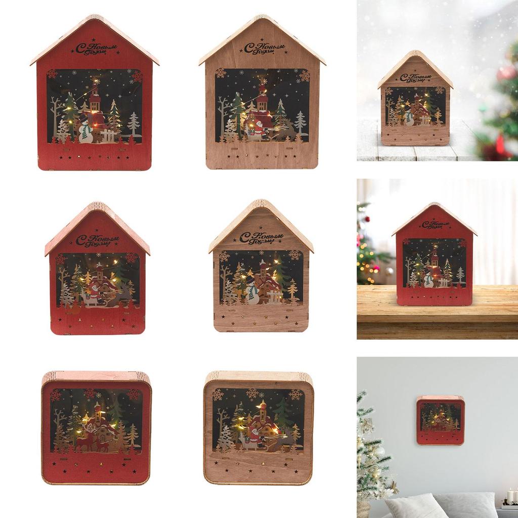 Christmas Village House Birthday Gift Glowing Log Cabin for Holiday Party