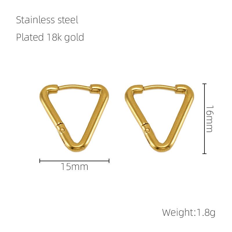 Нержавеющая сталь новые треугольные серьги-клипсы женские нишевые универсальные геометрические серьги из титановой стали