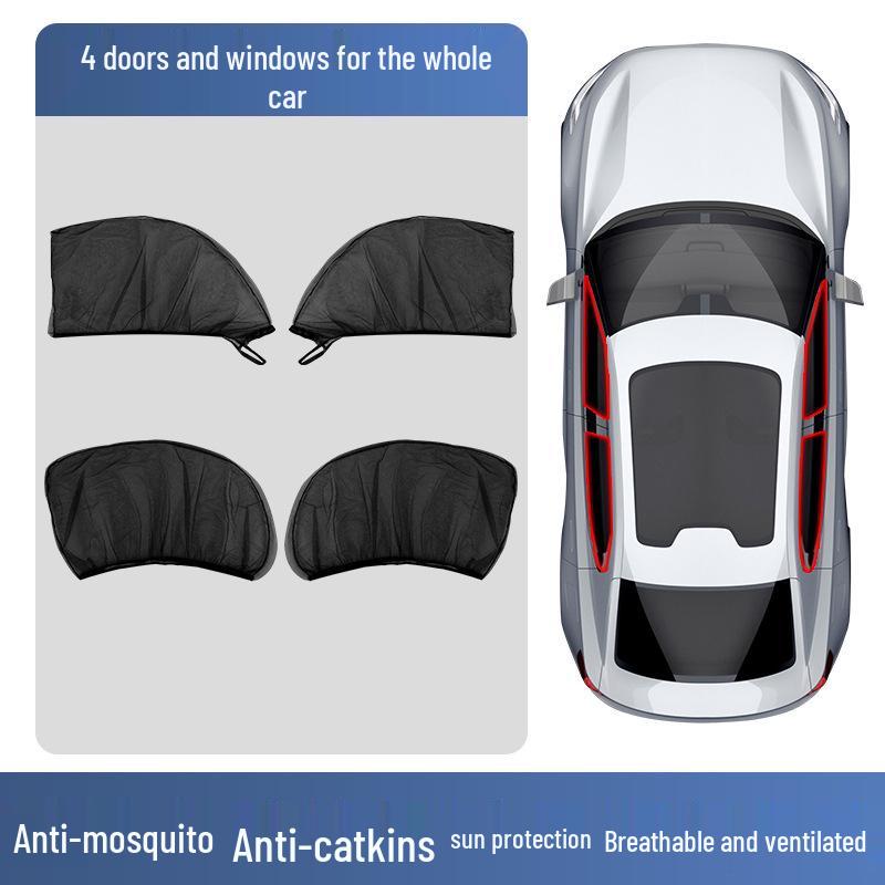 Автомобильные шторки-сетки от солнца и москитов - Сетчатые чехлы на окна для защиты от насекомых и блокировки солнца