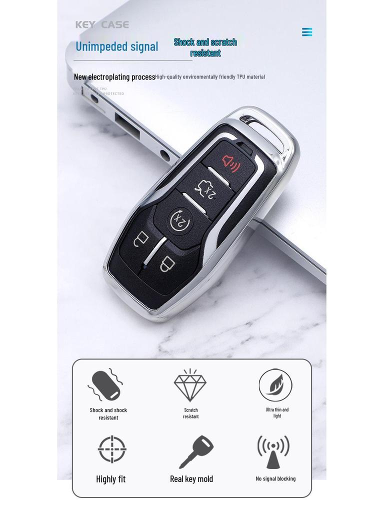 Чехол для ключа Ford для Mustang, Taurus, Explorer, Raptor, F-150 - Половина корпуса ключа