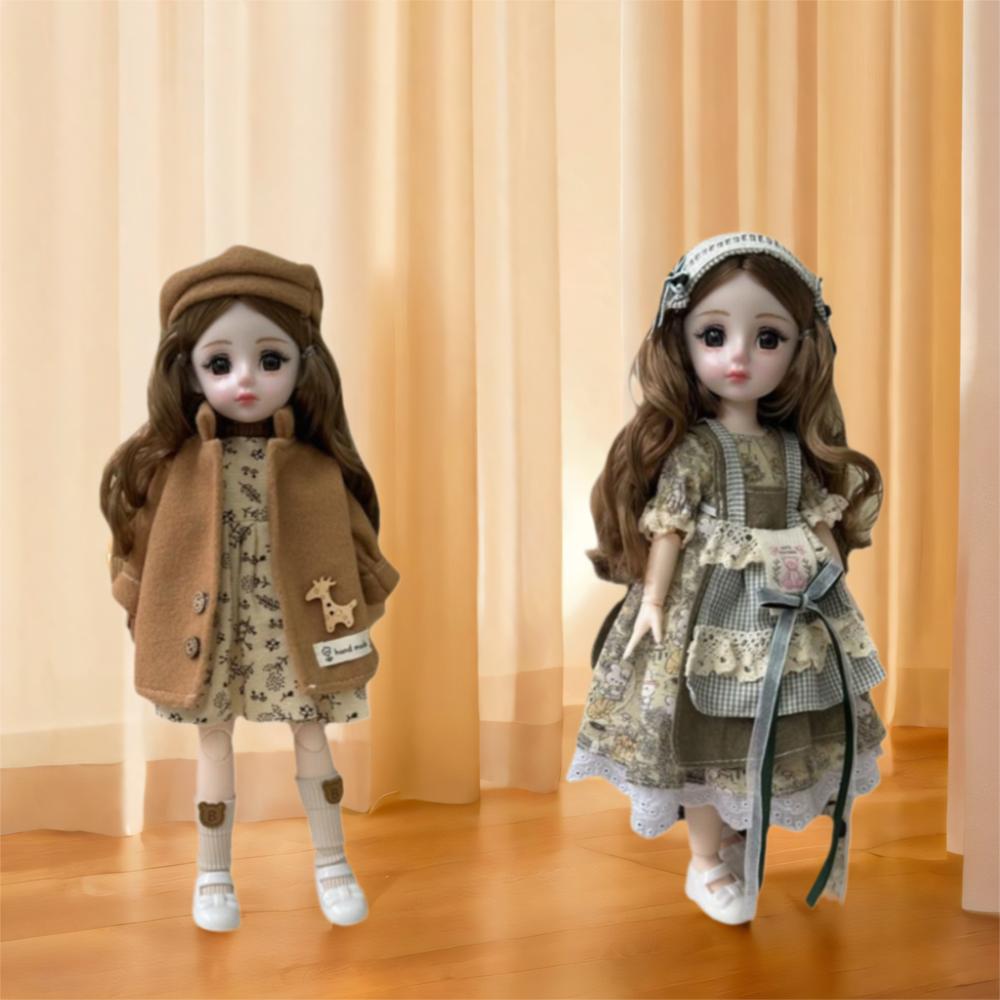 Привлекательные глаза 30 см Bjd кукла с одеждой длинные волосы принцесса макияж шарнирная кукла девочка подарок