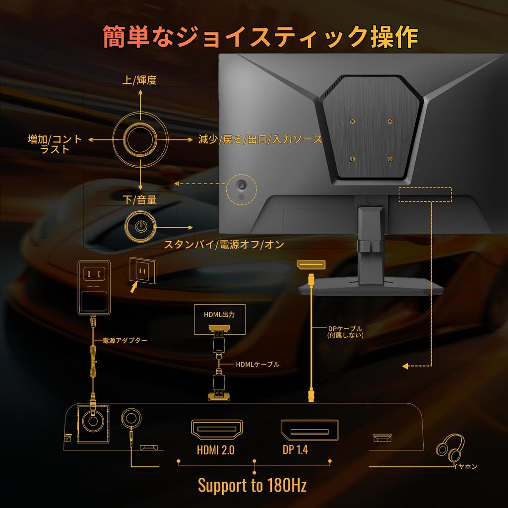 Minifire Gaming Monitor 24 Inch Max 180Hz sRGB HDR10 Speaker Adaptive Sync FHD VESA HDMI Port Cable 110% 300cd/m² Built-in DCI-P3 80% 16.7M(8 Bits)