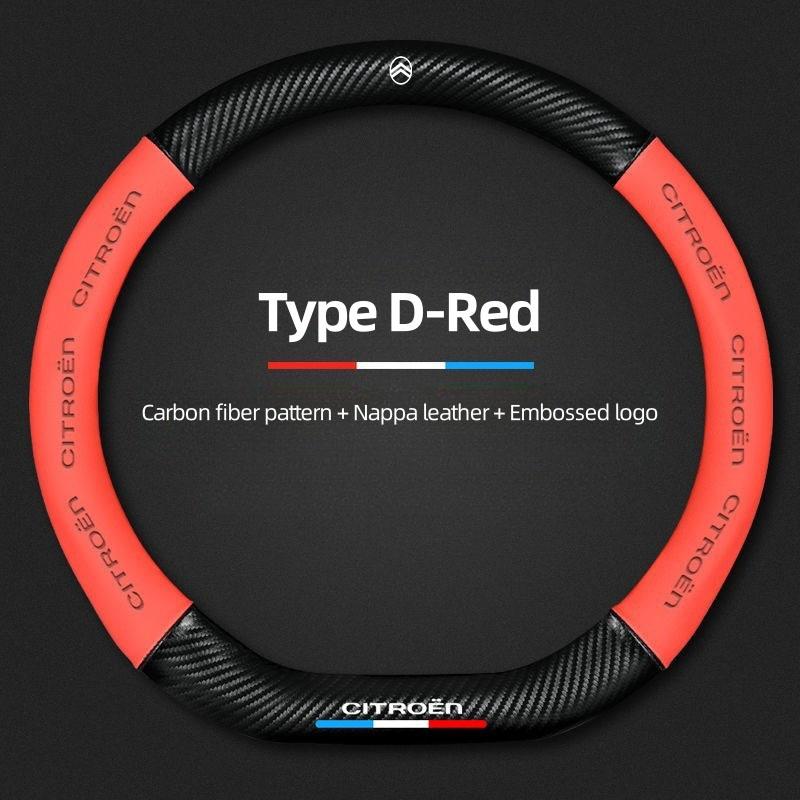 DBGO4 For Citroen C2 C3 C5 Aircross VTS Xsara C-Crosser Berlingo Jumpy Carbon fiber Leather Car Steering Wheel Cover Auto Accessories