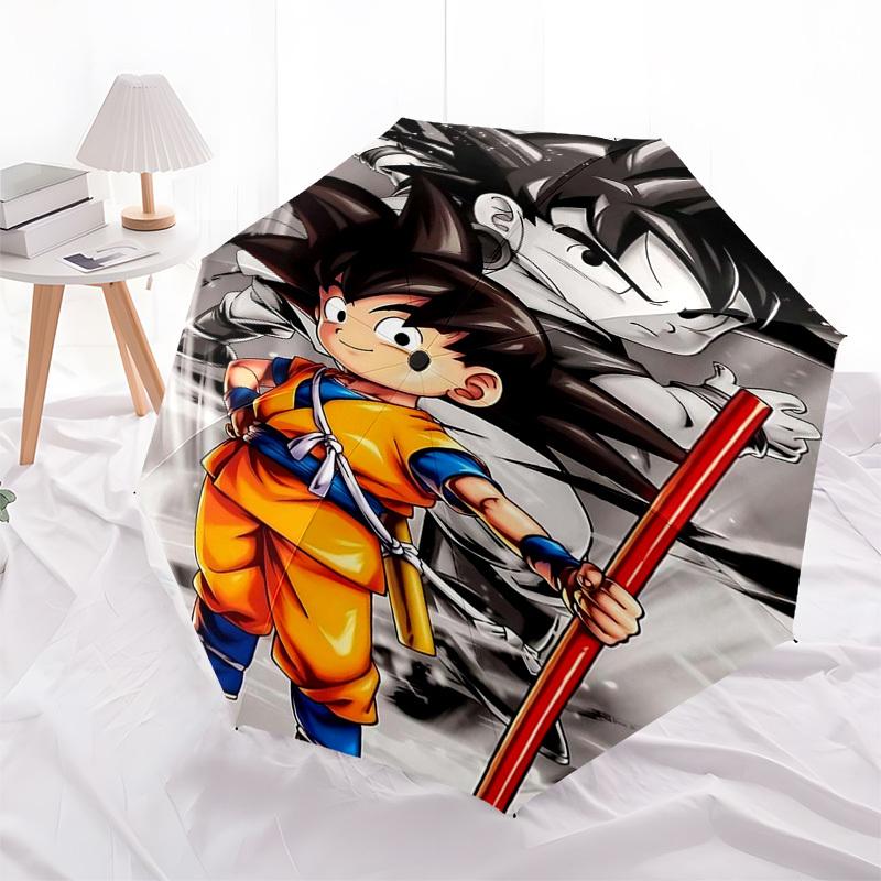 1pc Dragon Ball Z Goku Umbrella Automatic Open Close Portable 3-Fold Design 8 Bone Iron Frame Outdoor Umbrella Perfect Gift for Fans, Travelers, Daily