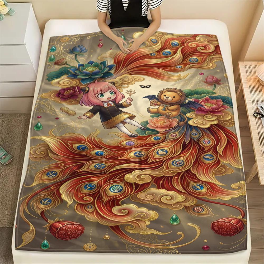 Anime Spy x Family Printed Flannel Blanket Warm Comfortable Throw for Bed Couch Sofa Picnic Travel Essential Design-Xin