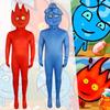 And Fireboy Watergirl Cosplay Costume Cartoon Jumpsuits Halloween Party Garment