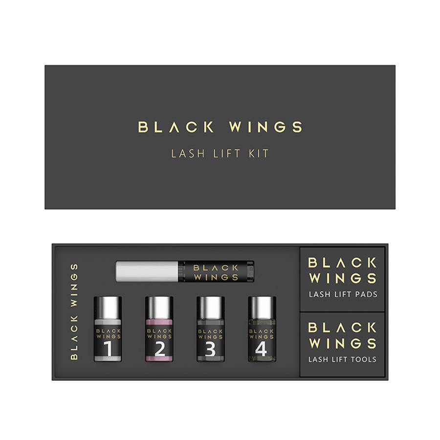 Набор для химической завивки ресниц Blackwings, набор для завивки ресниц класса люкс, №1 смягчитель 5-7 минут, №2 средство для укладки 7 минут, в комплекте с инструментами