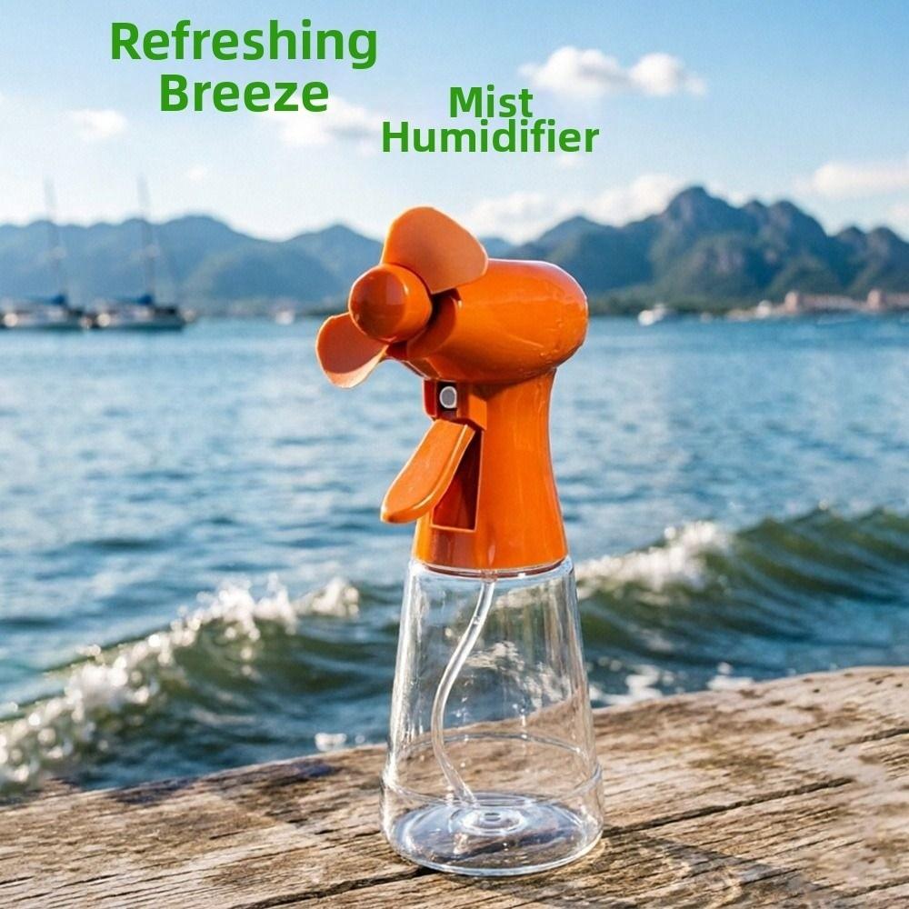 Battery Operated Water Spray Fan Plastic Portable Mist Fan New Handheld Misting Fan Beach Camping