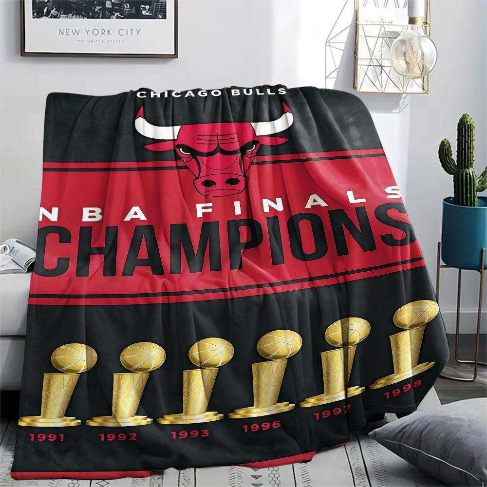 Фланелевое одеяло с принтом Chicago Bulls Высококачественное Теплое Удобное Покрывало для Всех Сезонов Идеально для Подарков Декор Дома
