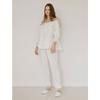 Lunaluz Women S Cotton Square Neck Long Sleeve Two Piece Pajama Angleling