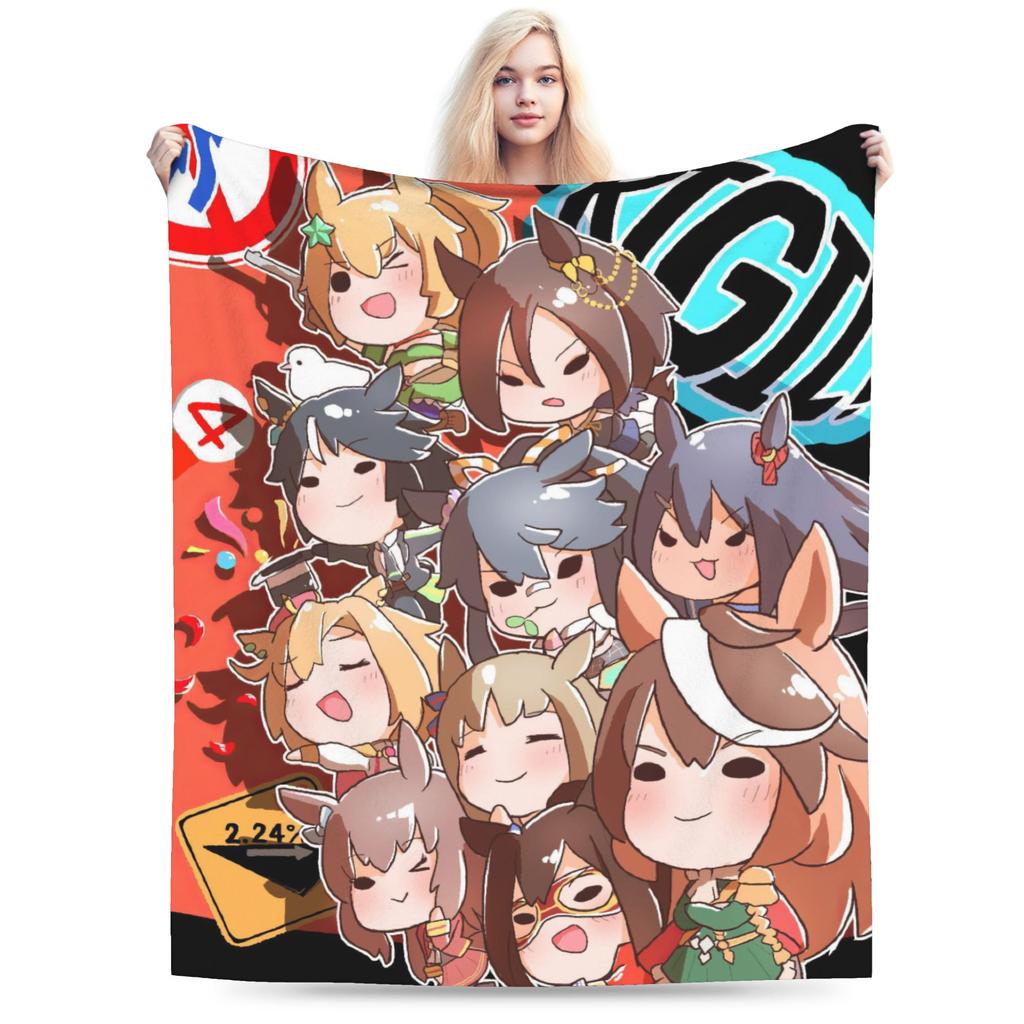 Anime Uma musume Pretty Derby Blanket Fleece Winter Multifunction Lightweight Throw Blankets for Bedding Couch Bedspreads