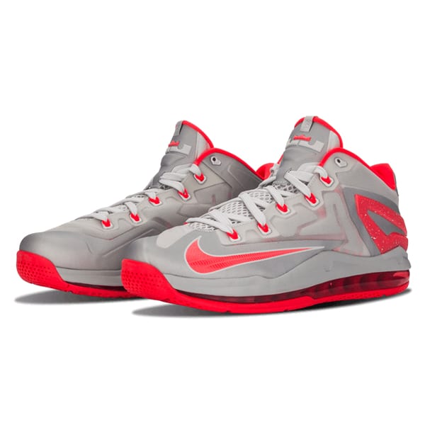 Nike LeBron 11 Low 'Base Grey Laser Crimson' 642849-001