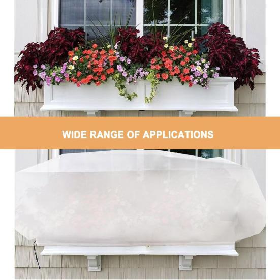 Прямоугольный контейнер для цветов, морозостойкий чехол для растений, противоморозные чехлы с завязкой, утолщенный многоразовый зимний щит для балконного цветочного ящика