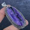 Russian Charoite Gemstone 925 Sterling Silver Jewelry Pendant 3.19"
