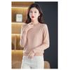 Women's Round Neck Solid Color Sweater Autumn and Winter Versatile Base Shirt Top