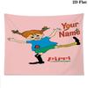 Pippi Longstocking Custom Name Wall Tapestry Aesthetic Wall Hanging Printed Fabric Blanket Decorative Tapestries for Bedroom Living Room Home Decor