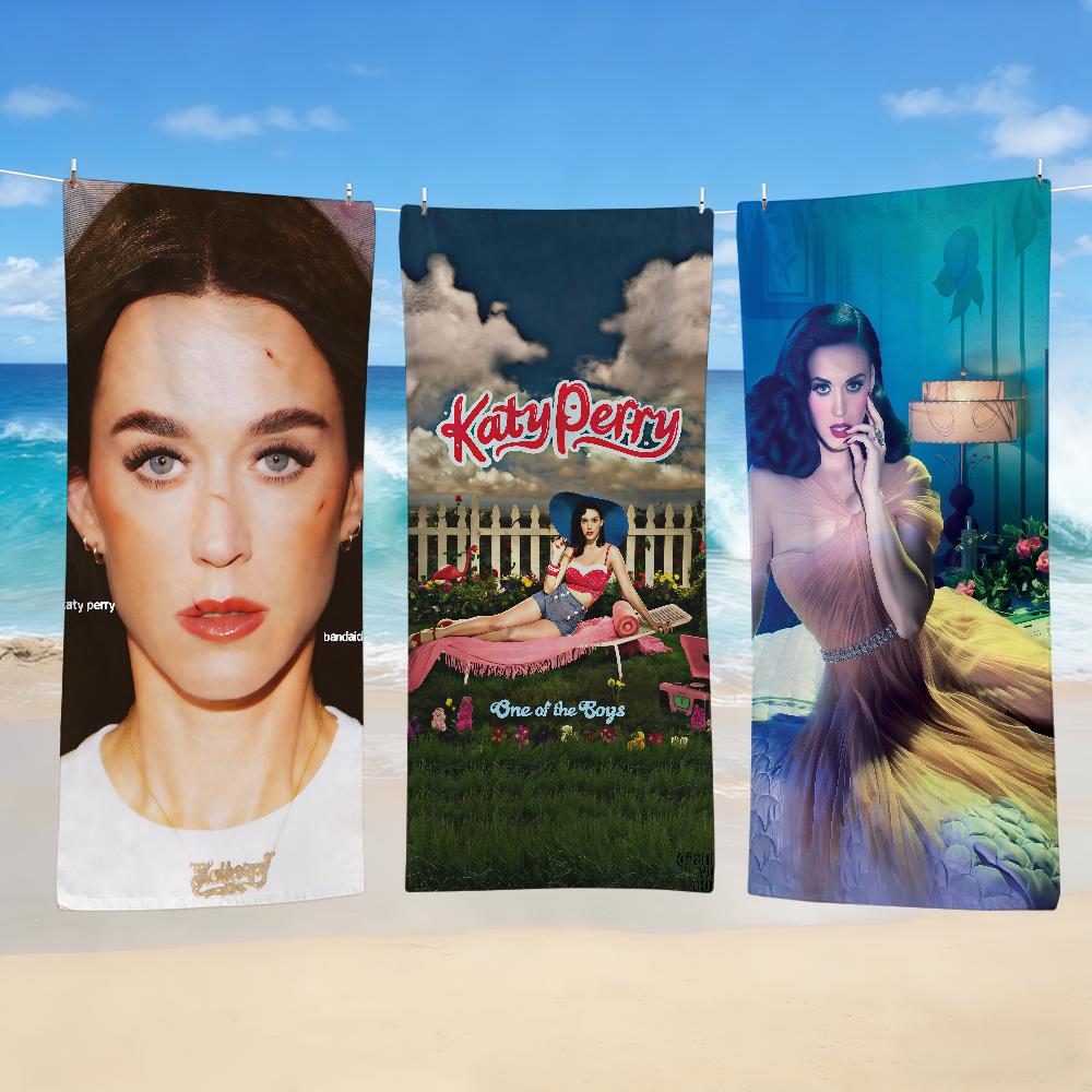K-KatyS-ES Towel Textile Bathrobe Beach Quick-Drying Lightweight P-PerryS-ES Bandaids Singer Portable Album Camping Swim Pool