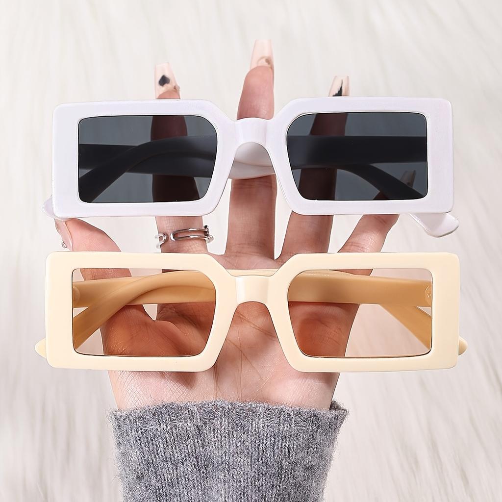 2PCS Women Fashion Classic Square Frame Sunglasses For Outdoor Daily Life Men Hiking Accessories.