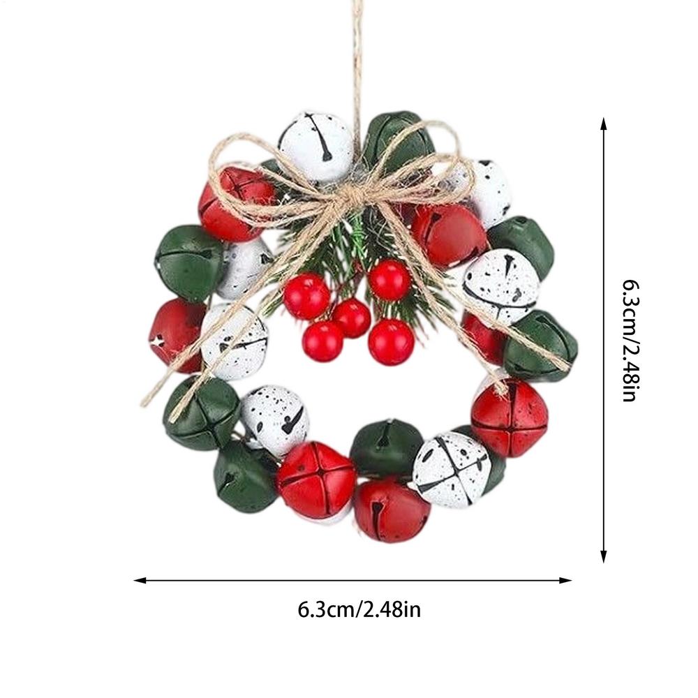 Christmas Wreaths For Front Door 2.5 Inch Bell Berry Vintage Wreath Decoration Artificial Holiday Garland For Christmas Holiday
