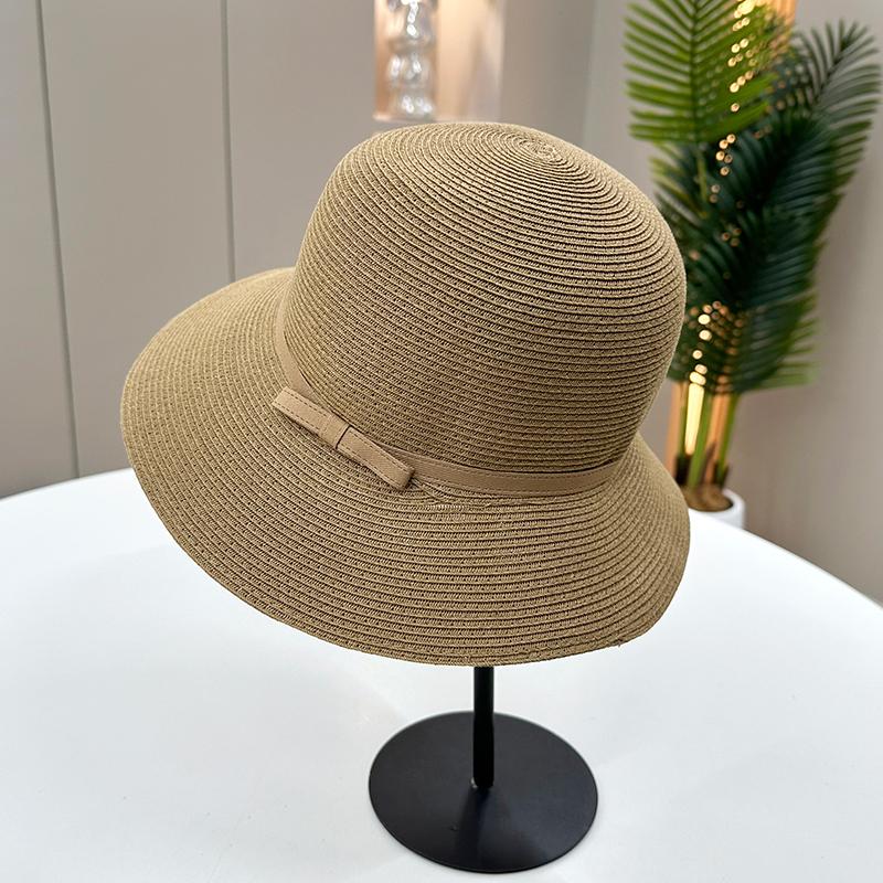 Соломенная шляпа женская весна и лето соломенный козырек шляпа-ведро бант складная универсальная шляпа-ведро солнцезащитная дорожная шляпа