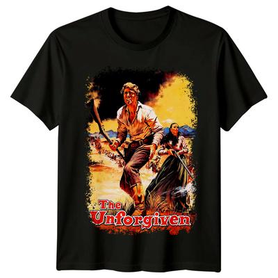Непрощенный (1960) Футболка из 100% хлопка в стиле киноплаката Мужские футболки Топ Ретро 80-х Футболка