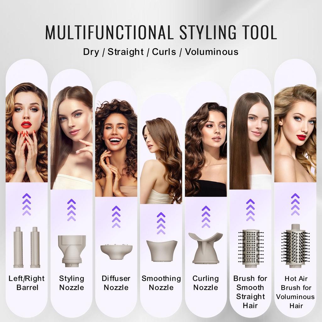 8 in 1 Curling Iron Set 1.25-Inch Ceramic Hair Curling Wand All Hair Types