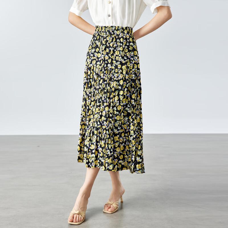 CARBAMMI Floral A-Line Midi Skirt